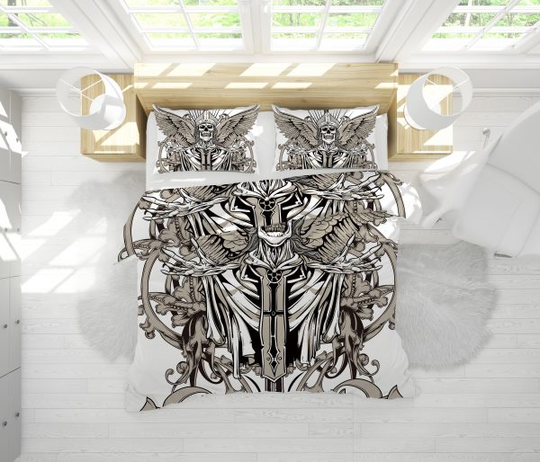 Angel Skull Duvet Cover and Pillowcase Set Bedding Set