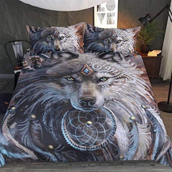 Animal Wolf Duvet Cover and Pillowcase Set Bedding Set