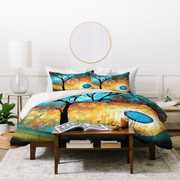 Aqua Burn Duvet Cover and Pillowcase Set Bedding Set