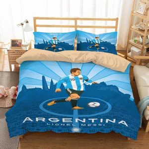 Argentina Lionel Messi Duvet Cover and Pillowcase Set Bedding Set