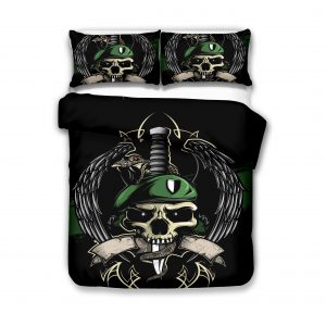 Army Skull Duvet Cover and Pillowcase Set Bedding Set