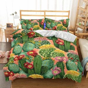 Art Pattern Cactus Printed s Duvet Cover and Pillowcase Set Bedding Set 556