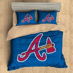 Atlanta Braves Duvet Cover and Pillowcase Set Bedding Set