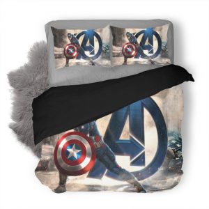 Avengers Captain America Duvet Cover and Pillowcase Set Bedding Set