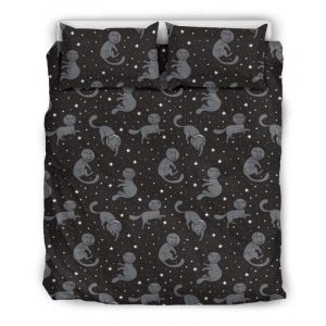 Awesome Cats Floating In Space Duvet Cover and Pillowcase Set Bedding Set