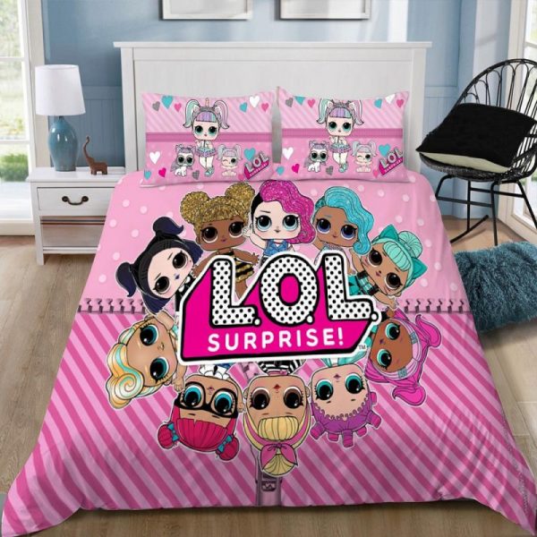 Baby Girls L O L Surprise Duvet Cover and Pillowcase Set Bedding Set 209