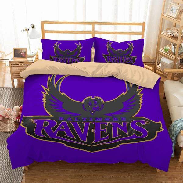 Baltimore Ravens 2 Duvet Cover and Pillowcase Set Bedding Set