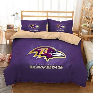 Baltimore Ravens Duvet Cover and Pillowcase Set Bedding Set