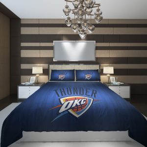Basketball City Logo Nba Oklahoma Duvet Cover and Pillowcase Set Bedding Set