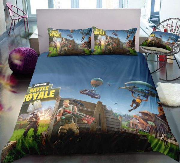 Battle Royale Fortnite Gamer Duvet Cover and Pillowcase Set Bedding Set 103