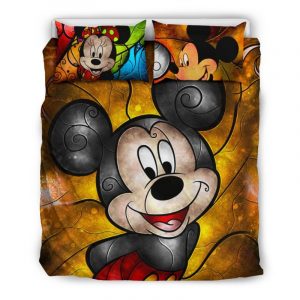 Beautiful Mickey And Minnie Duvet Cover and Pillowcase Set Bedding Set