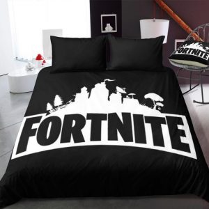 Black Fortnite Gamer Duvet Cover and Pillowcase Set Bedding Set