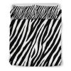 Black White Zebra Pattern Print Duvet Cover and Pillowcase Set Bedding Set