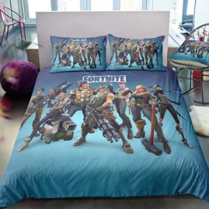 Blue Fortnite Gamer Duvet Cover and Pillowcase Set Bedding Set