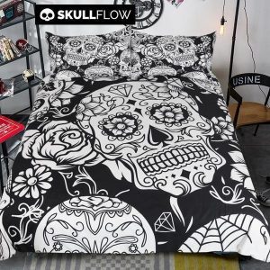Bohemian Skull Duvet Cover and Pillowcase Set Bedding Set 383