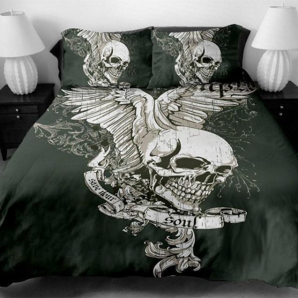 Bohemian Skull Save Your Soul Duvet Cover and Pillowcase Set Bedding Set 439