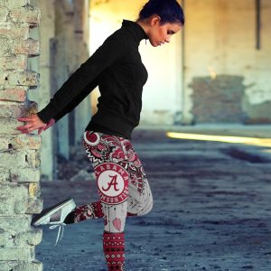 Boho Alabama Crimson Tide Leggings With Fantastic Art