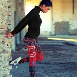 Boho Cleveland Indians Leggings With Fantastic Art