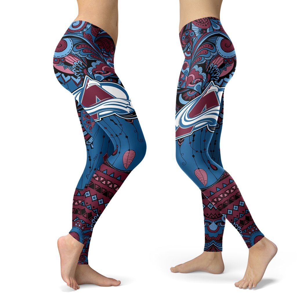Curly Line Charming Daily Fashion Colorado Avalanche Leggings