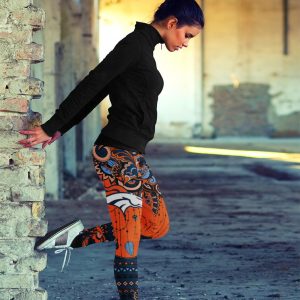 Boho Denver Broncos Leggings With Fantastic Art