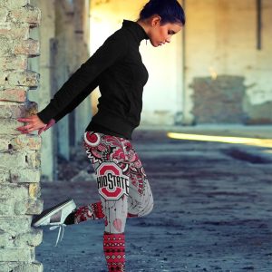 Boho Ohio State Buckeyes Leggings With Fantastic Art