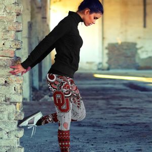 Boho Oklahoma Sooners Leggings With Fantastic Art