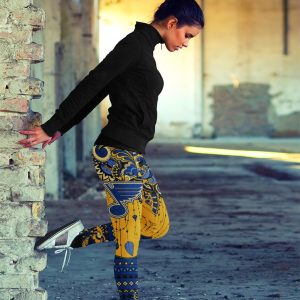 Boho St. Louis Blues Leggings With Fantastic Art