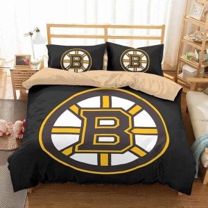 Boston Bruins Duvet Cover and Pillowcase Set Bedding Set 627