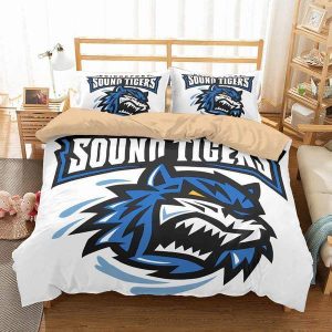 Bridgeport Sound Tigers Duvet Cover and Pillowcase Set Bedding Set