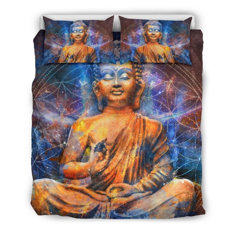 Buddha Statue Mandala Print Duvet Cover and Pillowcase Set Bedding Set Buddha Statue Mandala Print Duvet Cover and Pillowcase Set Bedding Set