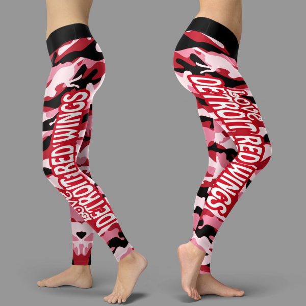 Camo Sporty Trending Fashion Fabulous Detroit Red Wings Leggings