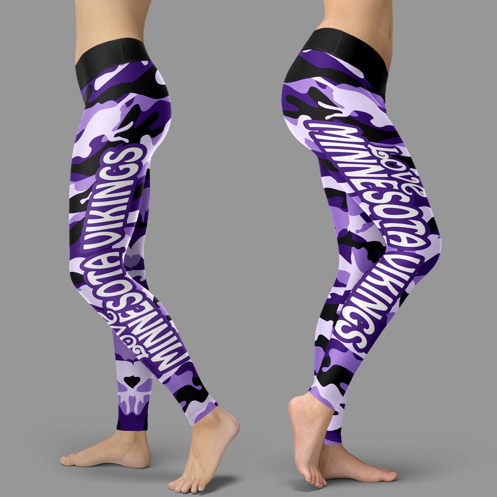 Camo Sporty Trending Fashion Fabulous Minnesota Vikings Leggings Camo Sporty Trending Fashion Fabulous Minnesota Vikings Leggings