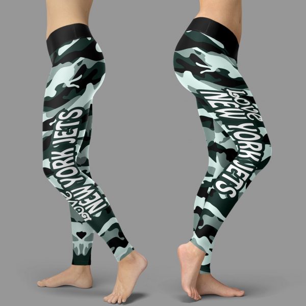 Camo Sporty Trending Fashion Fabulous New York Jets Leggings