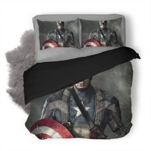 Captain America Duvet Cover and Pillowcase Set Bedding Set 408