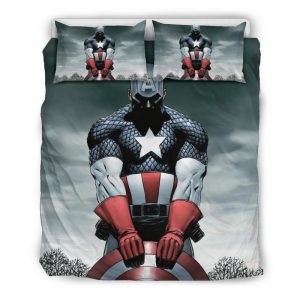 Captain America Duvet Cover and Pillowcase Set Bedding Set 710