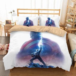 Captain America Duvet Cover and Pillowcase Set Bedding Set 780