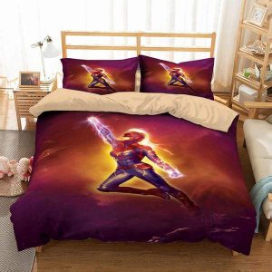 Captain Marvel 9 Duvet Cover and Pillowcase Set Bedding Set