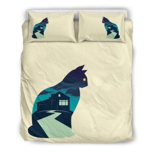 Cat And The Mysterious House Duvet Cover and Pillowcase Set Bedding Set