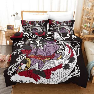 Cat Kimono Duvet Cover and Pillowcase Set Bedding Set