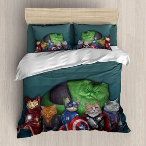 Cat Superhero Duvet Cover and Pillowcase Set Bedding Set