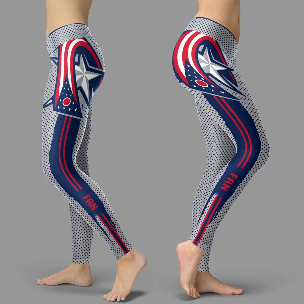 Charming-Lovely-Little-Dots-Along-Body-Columbus-Blue-Jackets-Leggings-1