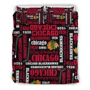 Chicago Blackhawks Duvet Cover and Pillowcase Set Bedding Set 146