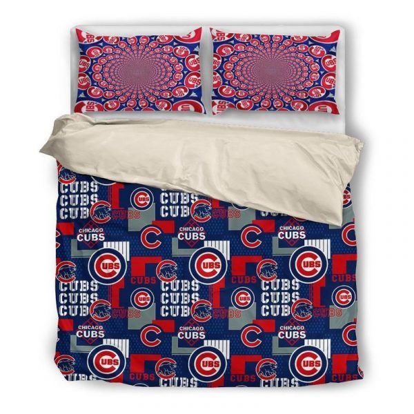 Chicago Cubs Duvet Cover and Pillowcase Set Bedding Set 114