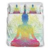 Colorful Buddha Lotus Print Duvet Cover and Pillowcase Set Bedding Set