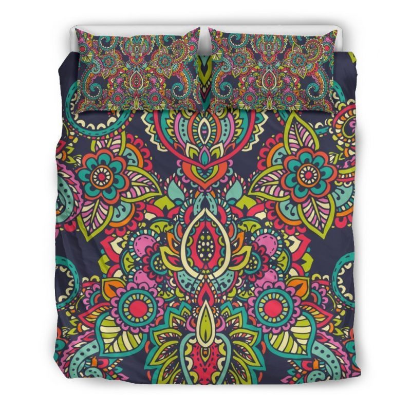 Colorful Floral Mandala Print Duvet Cover and Pillowcase Set Bedding Set Colorful Floral Mandala Print Duvet Cover and Pillowcase Set Bedding Set
