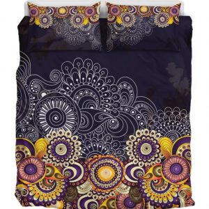 Colorful Mandala Purple Duver Duvet Cover and Pillowcase Set Bedding Set