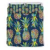 Colorful Pineapple Pattern Print Duvet Cover and Pillowcase Set Bedding Set