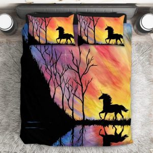Colorful Sky Unicorn Duvet Cover and Pillowcase Set Bedding Set