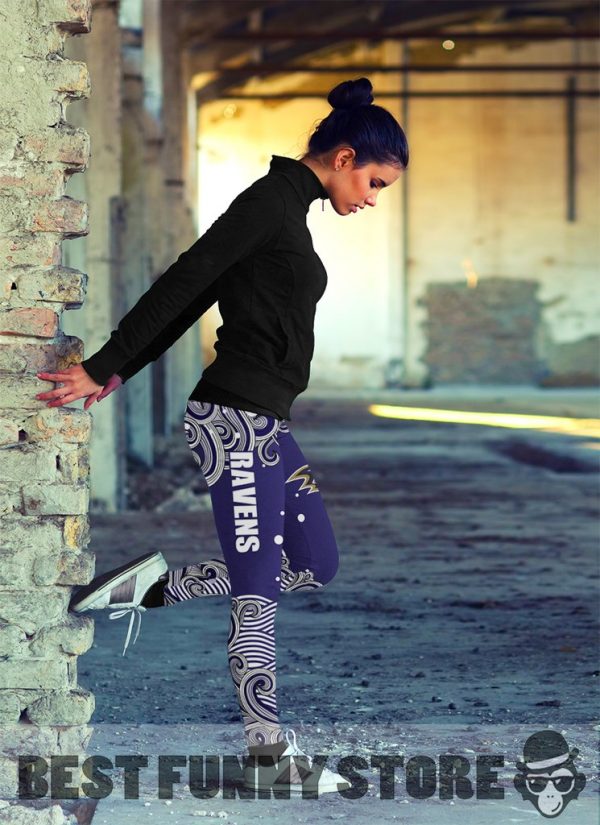 Colorful Summer With Wave Baltimore Ravens Leggings