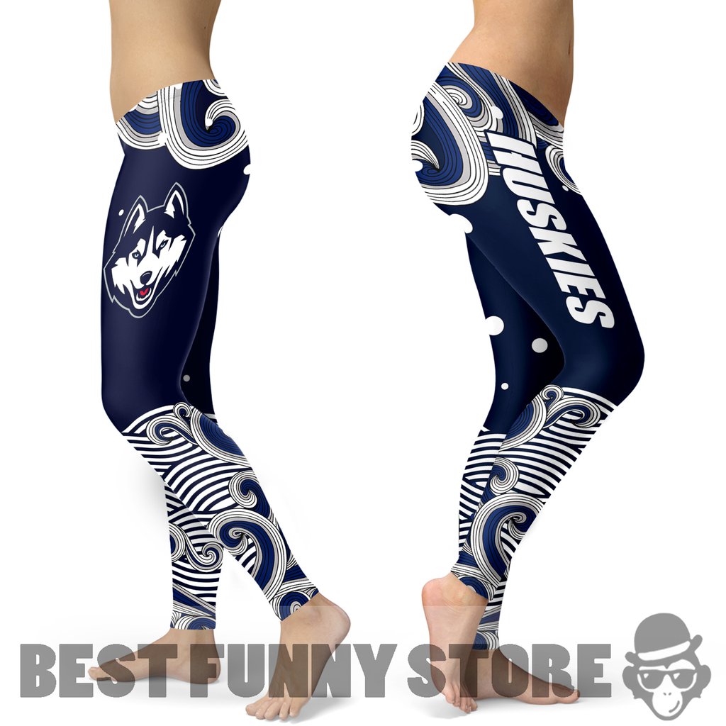 Colorful-Summer-With-Wave-Connecticut-Huskies-Leggings-1